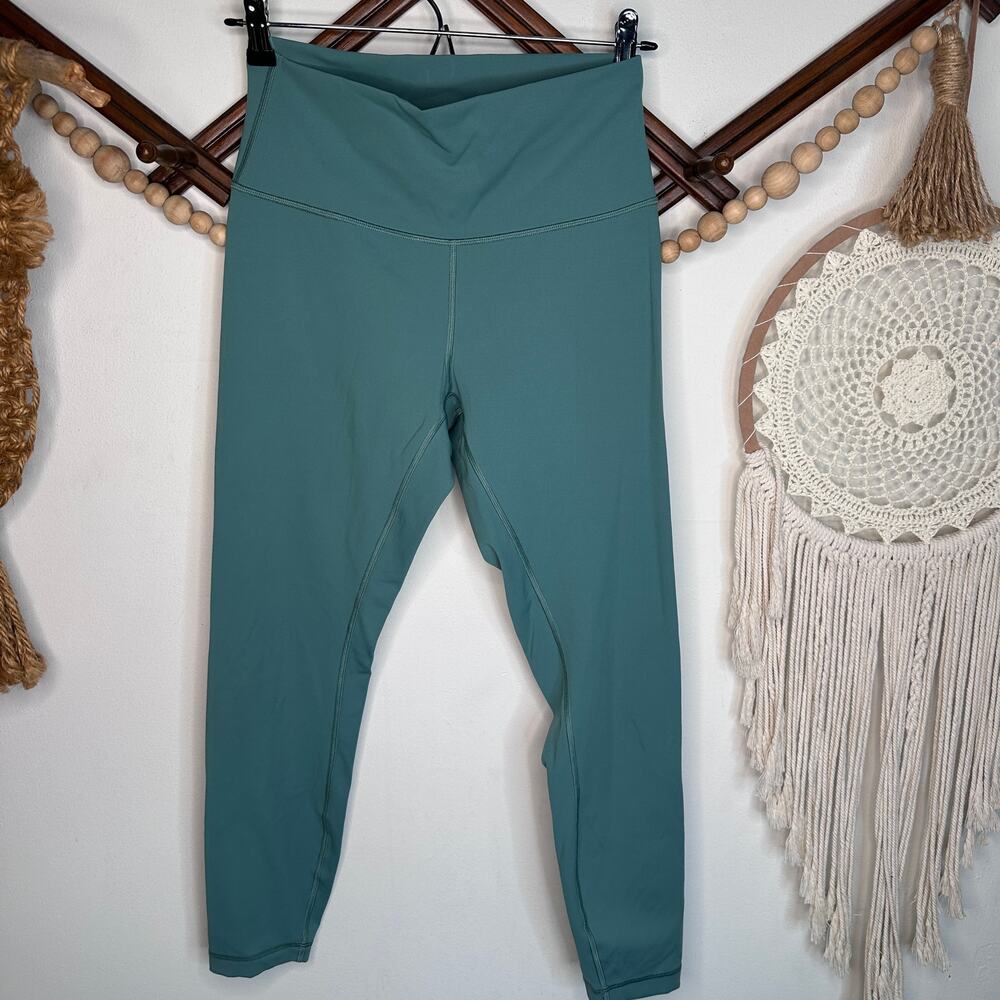 Lululemon Wunder Under Green Crop Leggings